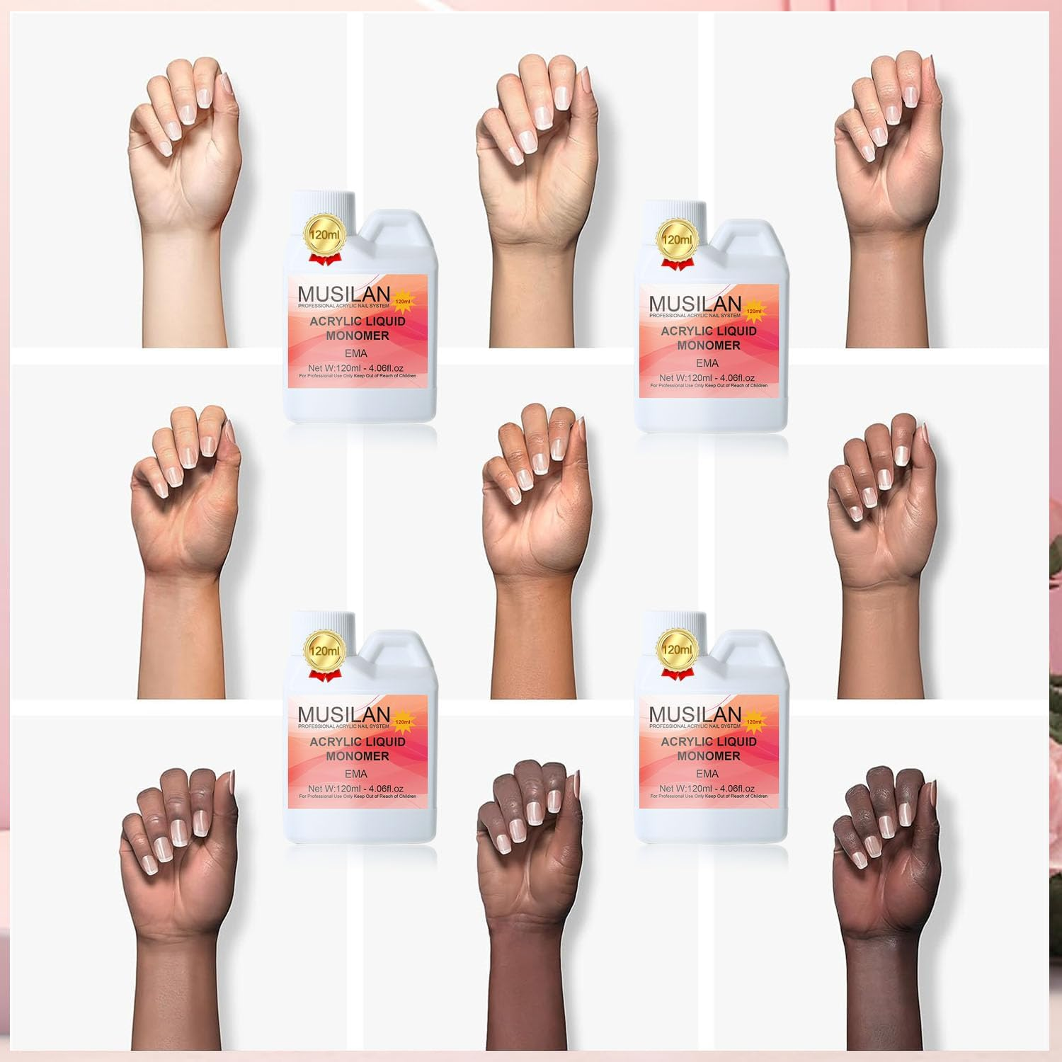 MUSILAN Monomer Acrylic Nail Liquid 120Ml/4Oz for Acrylic Powder - Professional Acrylic Liquid Monomer for Acrylic Nails Extension for Beginners DIY image number 1