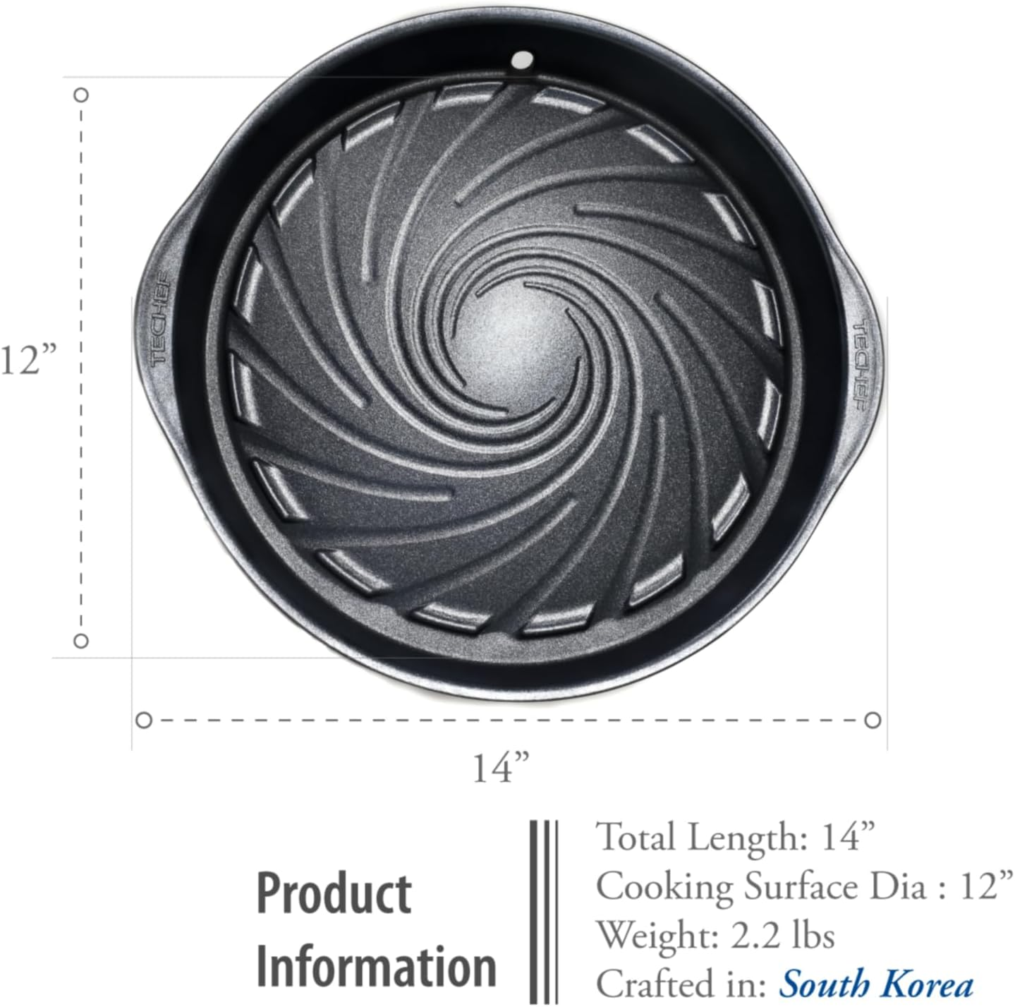 TECHEF - Stovetop Korean BBQ Non-Stick Grill Pan with New Safe Teflon Select Non-Stick Coating (PFOA Free) (Black) - Set image number 4