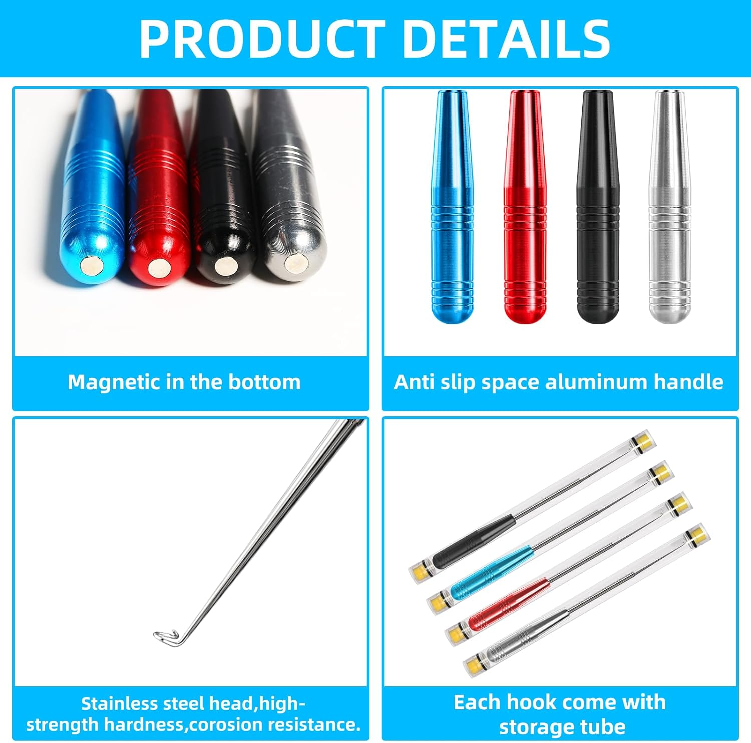 Lianup Fish Hook Remover Tool,Fishing Hook Quick Removal Device,Fishing Gear Security Extractor Equipment Kits for Adult,Hook Extractor Accessories Tools with Storage Tube,4Pcs Mulit