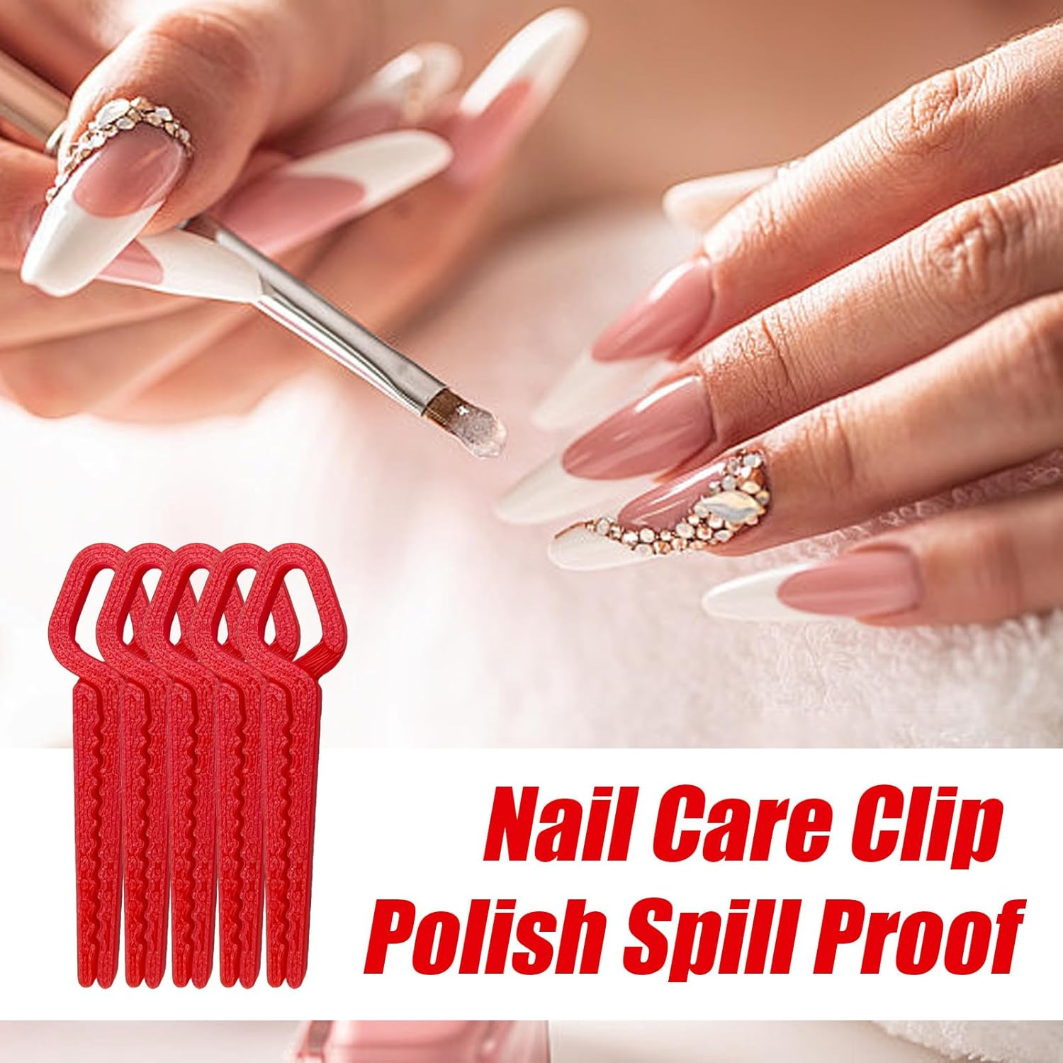 Moreeulsi Nail Polish Protector, Fingernail Clamp - Reusable 3D Print Nail Guards for Salon Home Travel Party Everyday Wear Manicure Stamping French Tip