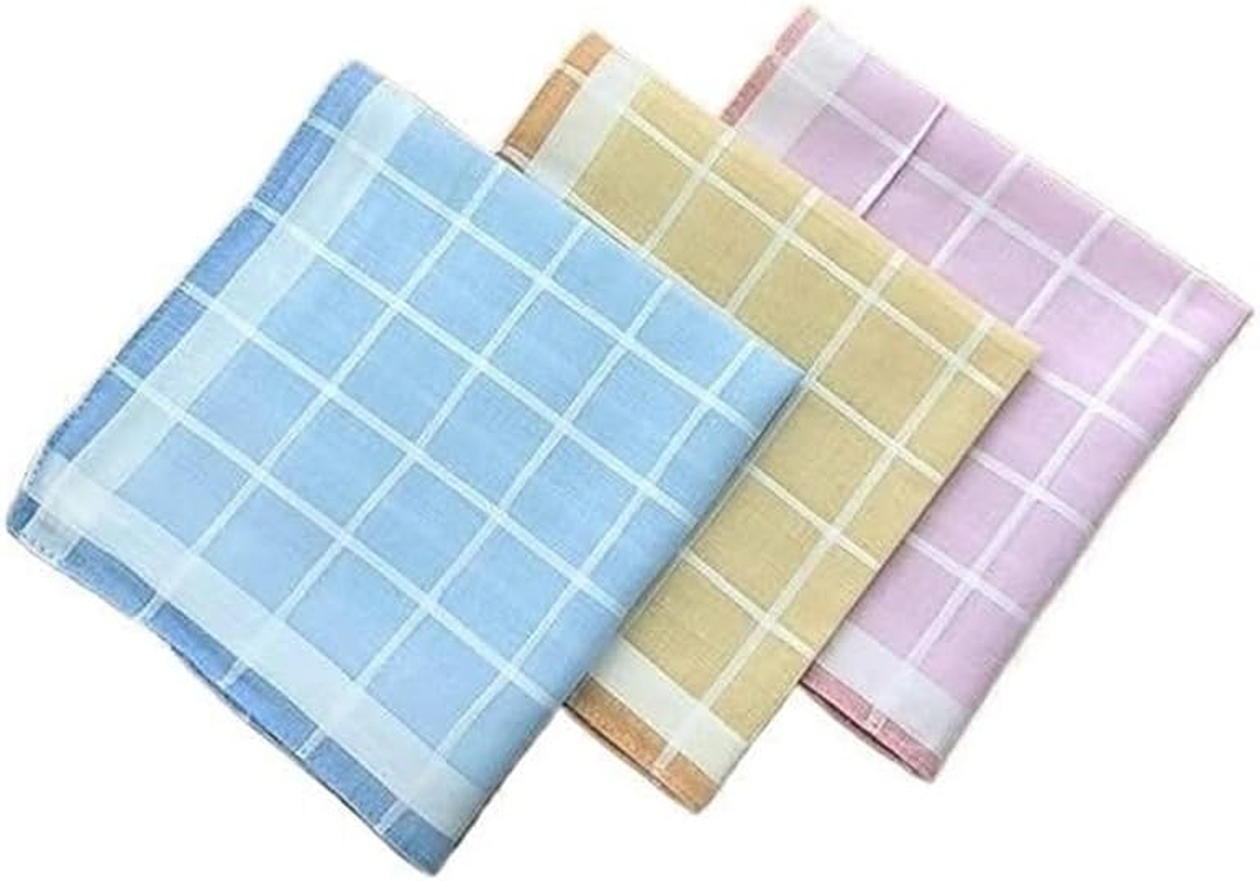10-Pack 100% Cotton Women'S Handkerchiefs &ndash; Multicolor Striped & Plaid Vintage Pocket Squares image number 4