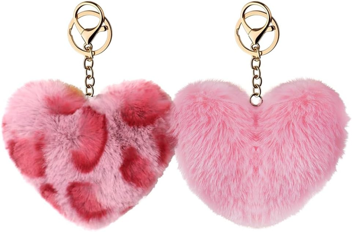 Leopard Print Bag Charms for Handbags Purse Leopard Keychains for Women Girls Animal Lover Heart Accessories for Car Keys - Black Leoprad image number 6