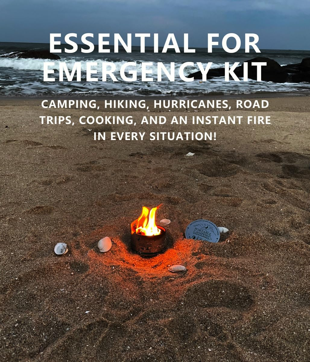 Portable Campfire for Camping Backyard Gathering Date Night, Smores Fire Pit Picnics, Reusable Fire Pit 3-5 Hours Burn Time, Emergency Heat image number 2