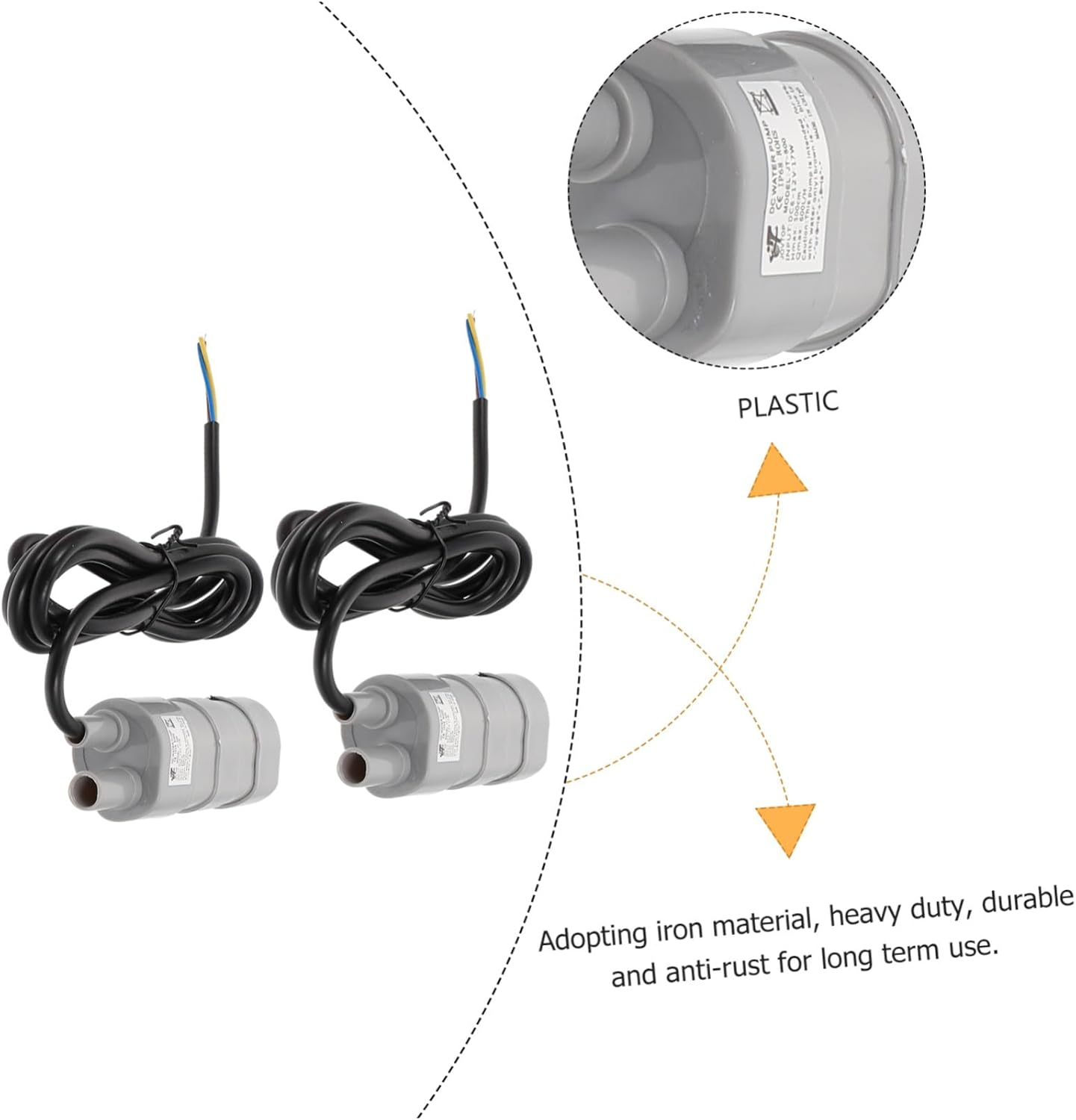 2 Pcs Dc Submersible Water Pump H Ultra Quiet Aquarium Fish Tank Pool Circulation Oxygenation Micro Pump image number 2