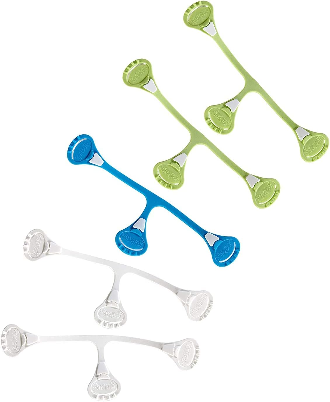 Snappi Cloth Diaper Fasteners - Pack of 5 (2 Mint Green 2 White 1 Blue) New image number 3