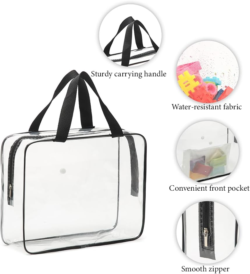 Toy Storage Bags with Labels, Set of 4, Clear PVC, Large Size, for Building Blocks, Board Games, Puzzles image number 4