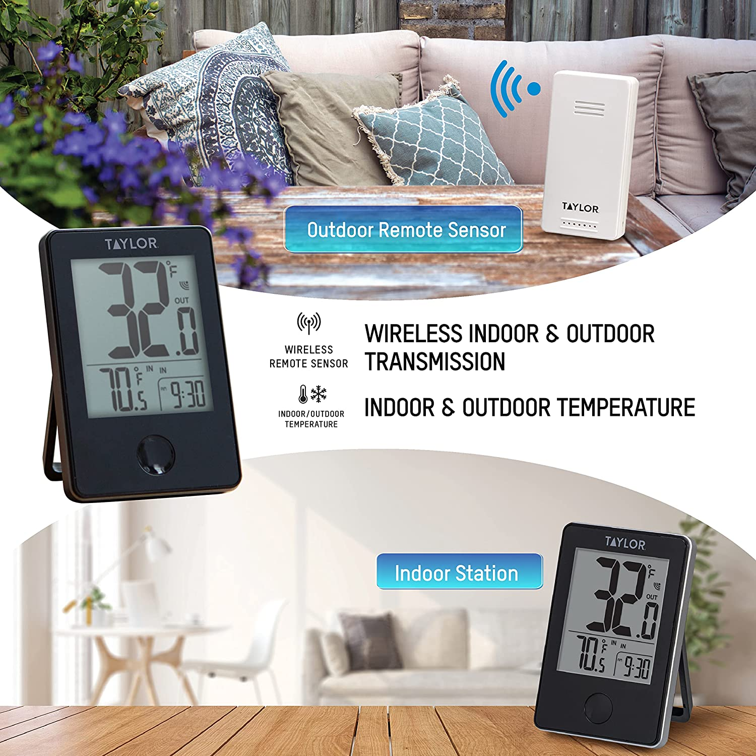 Taylor Precision Products Wireless Digital Indoor/Outdoor Thermometer image number 3
