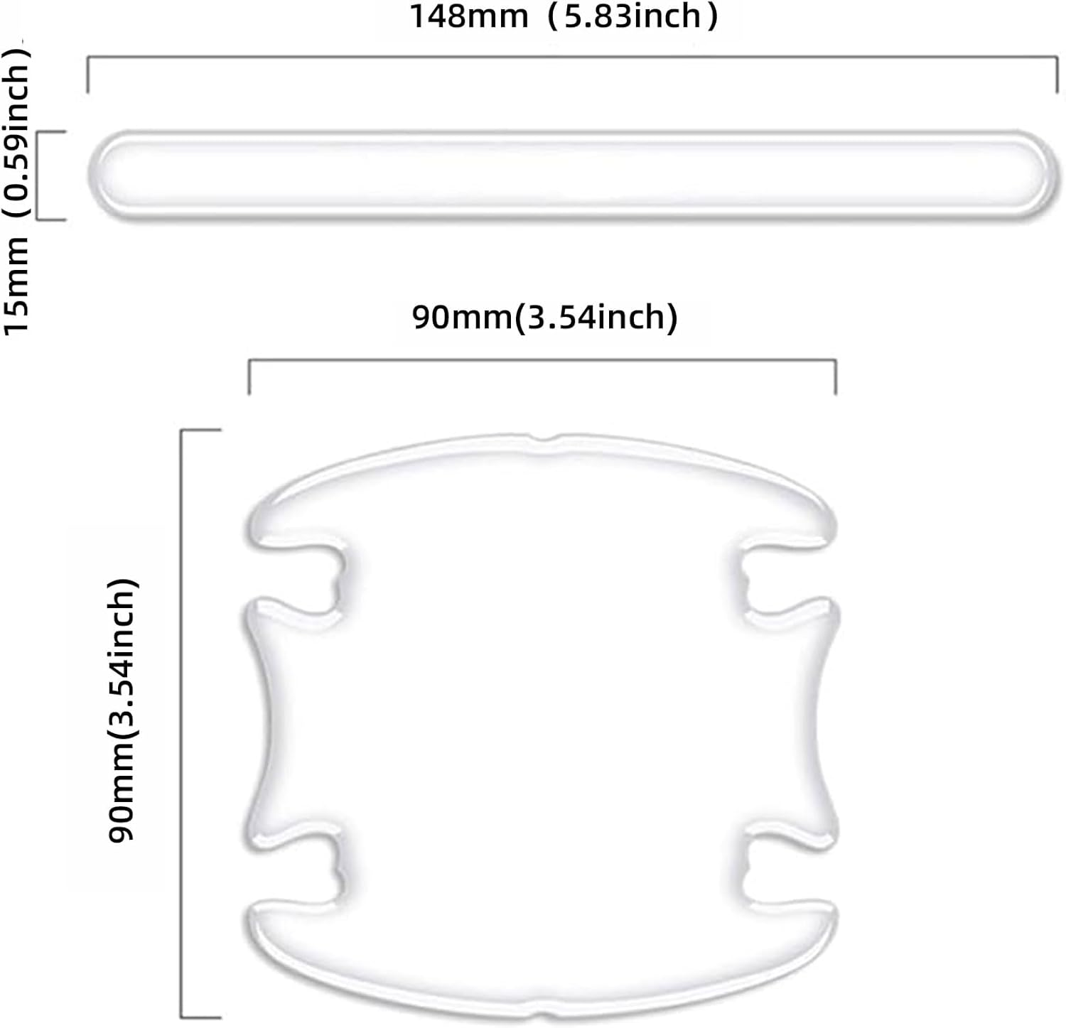 Xolixorium Car Door Handle Protectors 8Pcs Clear Anti-Scratch Stickers Universal Fit Paint Protection Film for Door Handle Bowl image number 1