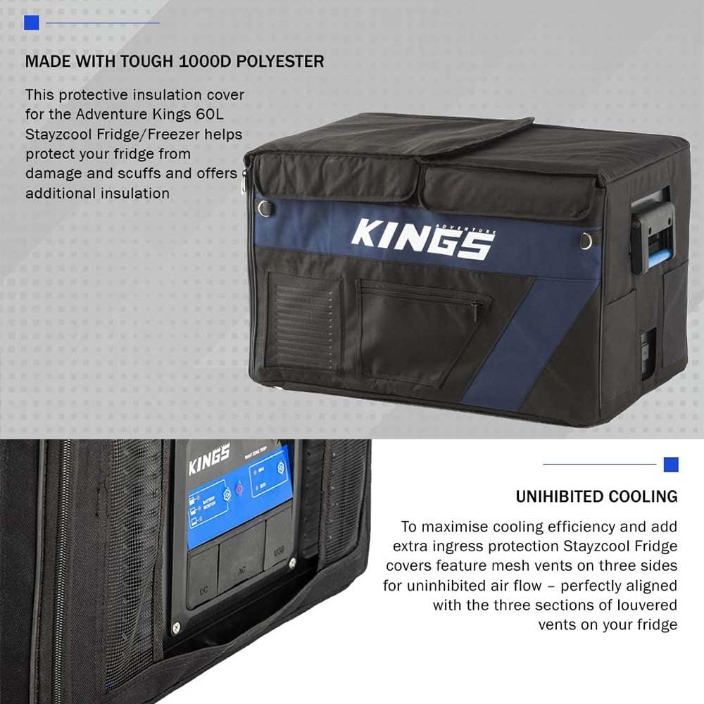 Kings Stayzcool 60L Fridge Freezer Cover Tough Durable Insulated Zip Opening 4WD image number 2