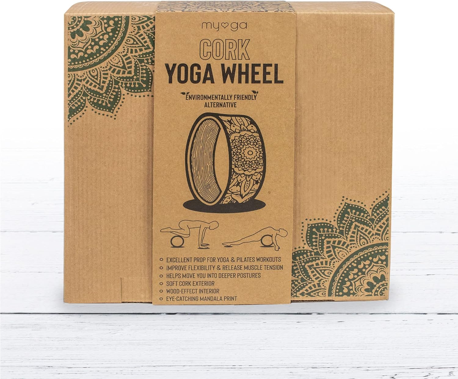Myga Yoga Wheel - Exercise Prop Great for Back Pain, Yoga Poses, Pilates, Stretches, Backbend Inversions and Bridge Position - Improves Flexibility, Balance and Core Strength - Choice of Design