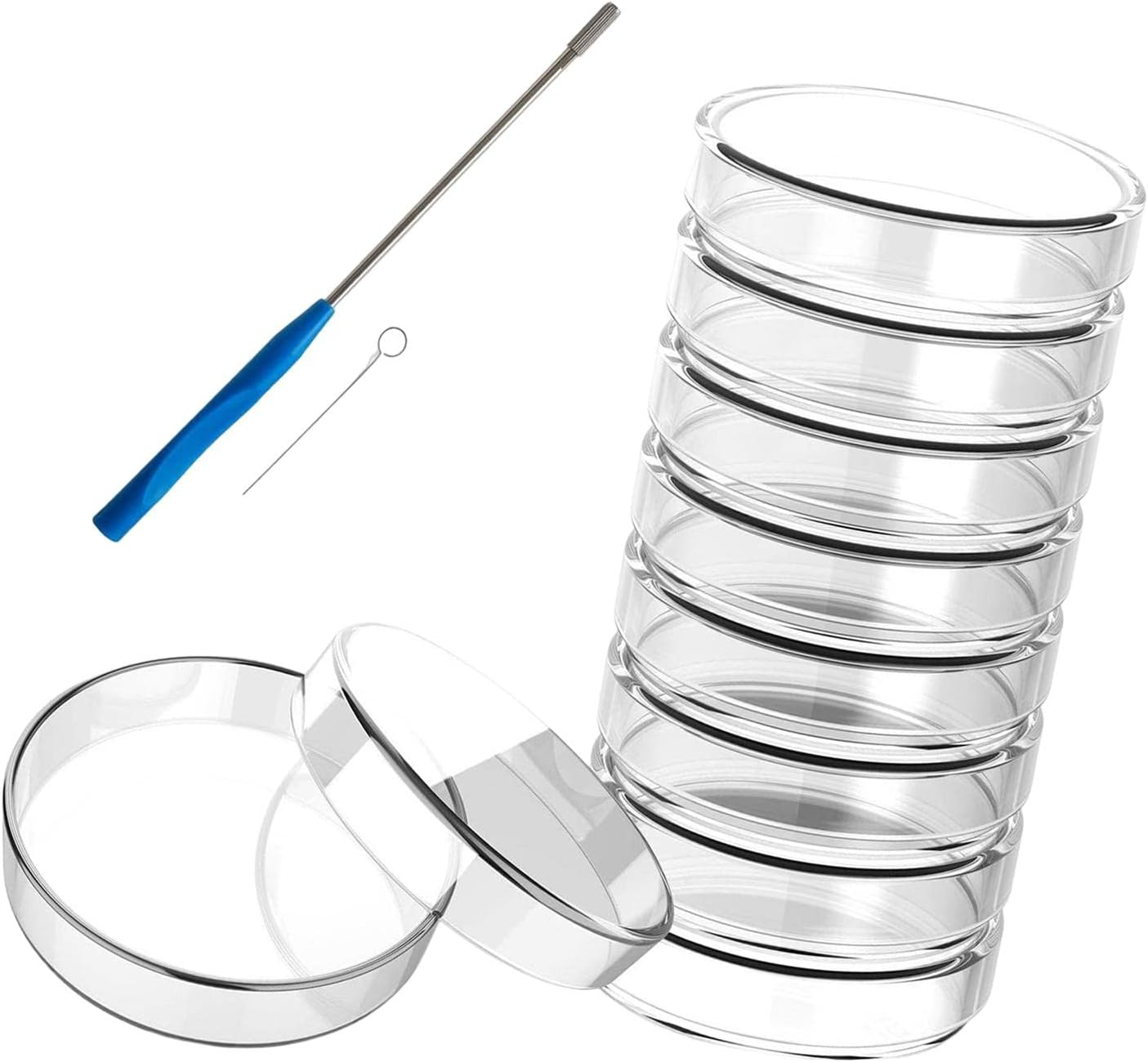 10X High Borosilicate Glass Petri Dishes with Lids Culture Dishes Easy to Observe Smooth Edge Stability Petri Plates for School Accessories, 90Mm image number 4