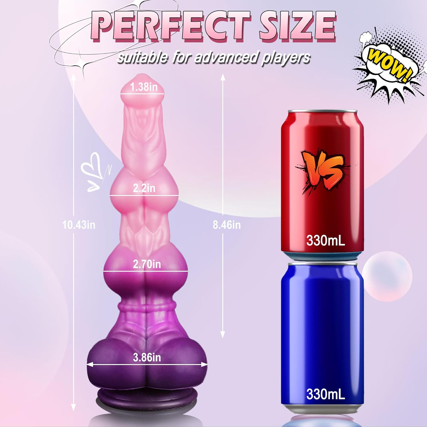 10.43" Huge Monster Dildo Dragon Horse Dildo Big Fantasy Dildo with 2 Knots, Giant Dildo XL Thick Dildo with Strong Suction Cup, Massive Knot Dildo Dog Animal Dildo, Adult Toys for Women Men image number 2