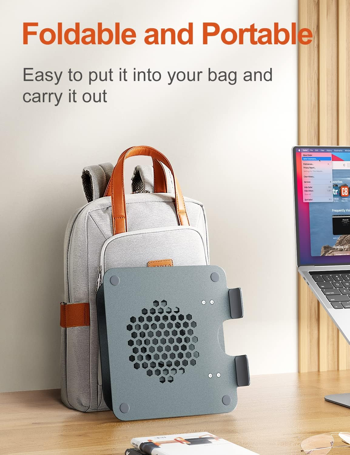 Tounee Swivel Laptop Stand for Desk, Adjustable Computer Stand Laptop Holder with 360&deg; Rotating Base, Ergonomic Laptop Riser Compatible with Air, Pro, All Laptop 10-16" image number 5