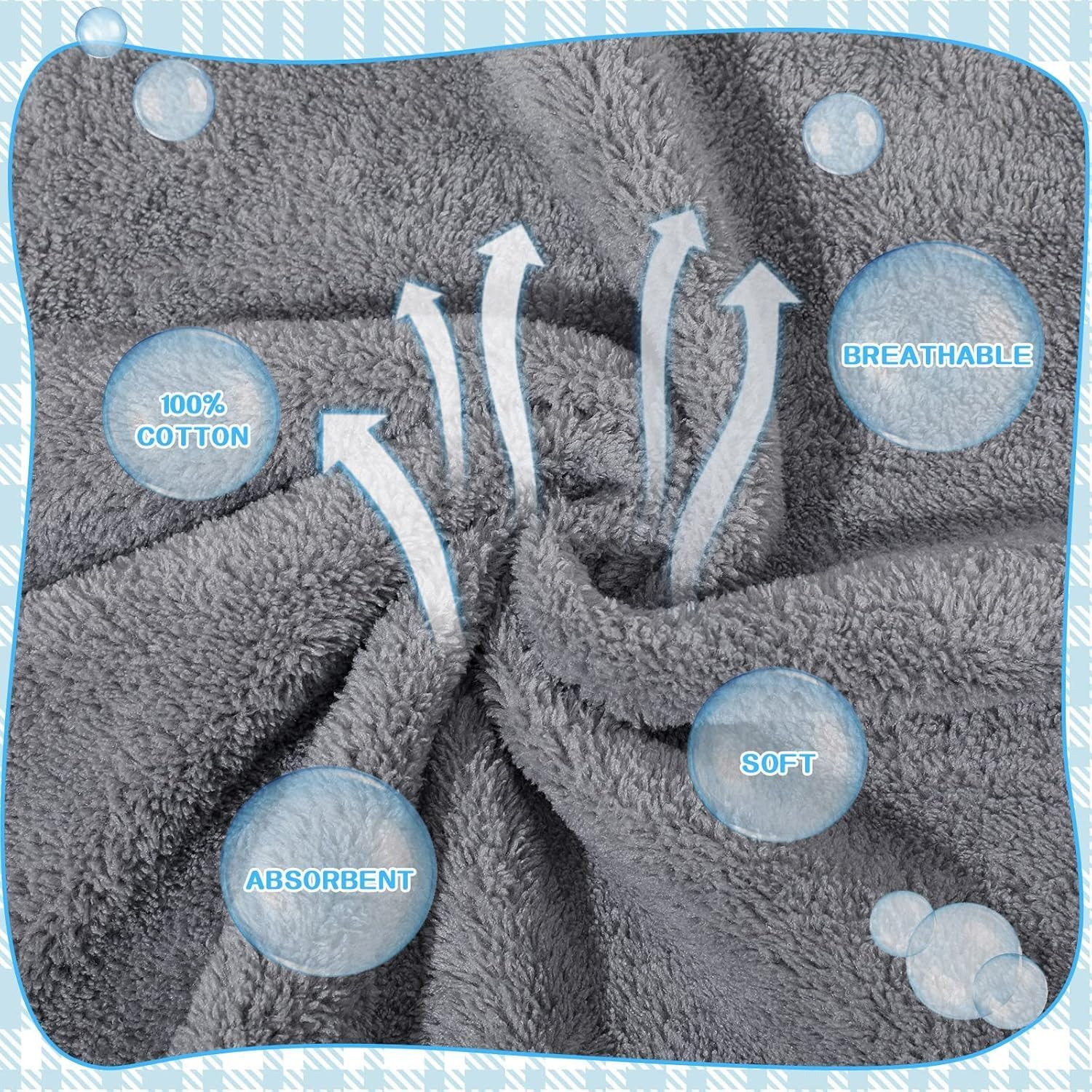 24 Pcs 12 X 12 Inches Hand Towels Quick Drying Microfiber Coral Velvet Highly Absorbent Towels Washcloths Soft Absorbent Face Towel Coral Fleece Wash Cloths for Hotel Bath Bathroom Baby Spa Gray White image number 6