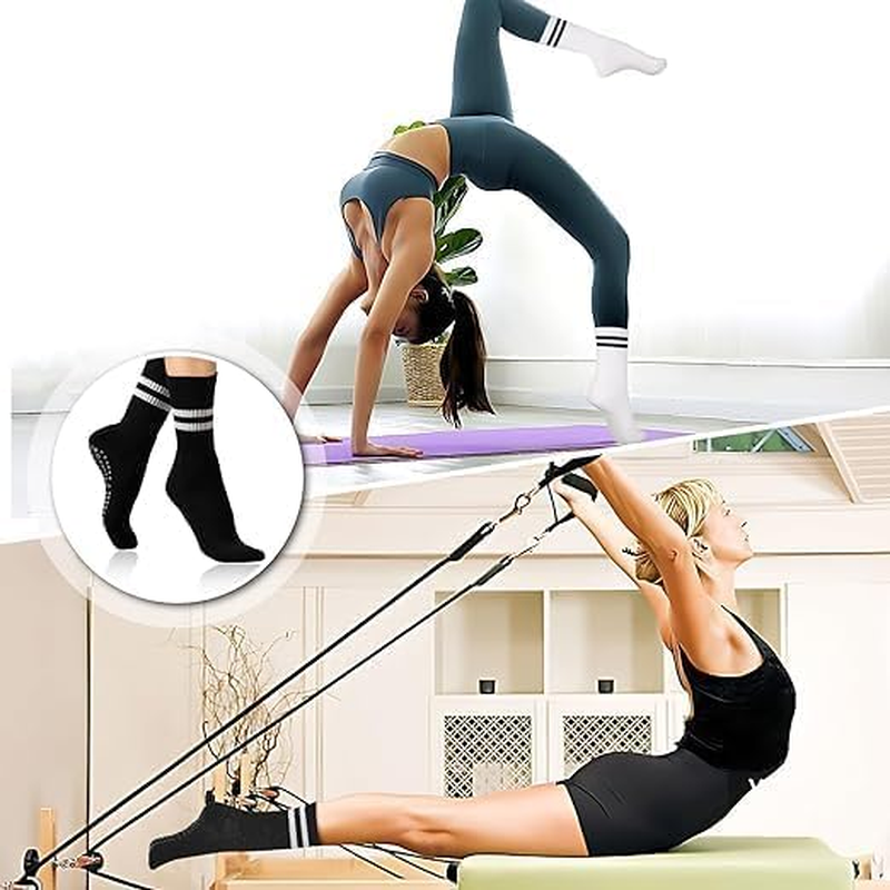 NEDLON (3 Pairs) Pilates Grip Socks for Women Non-Slip (Size 35-40) Non-Slip Socks, Yoga, Gym, Training, Barre, Slippers Breathable, Soft Yoga Socks image number 3