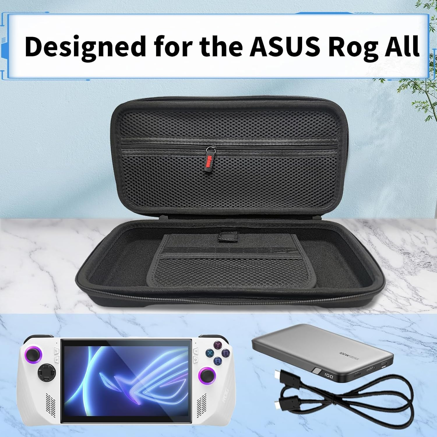 For ROG Ally Carrying Hard Case for ASUS Console & Accessories - Large Capacity Full Protection Portable Handheld Travel image number 3
