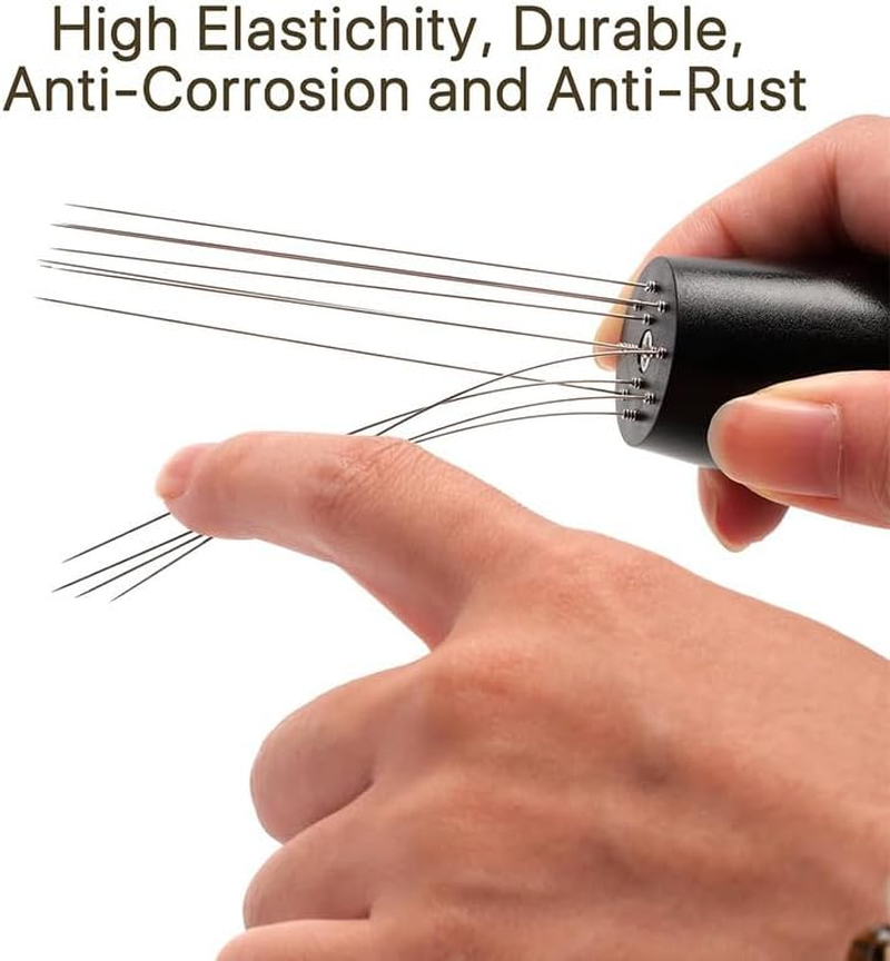 Stainless Steel Needles Barista Tool, 1Pc Stirring Tamper Distributor WDT Tool Espresso Needle Stirrer Stirring Tool with Stand 304 Stainless Steel 12 Needles 0.4Mm Coffee Tamper Distribution Tool image number 2