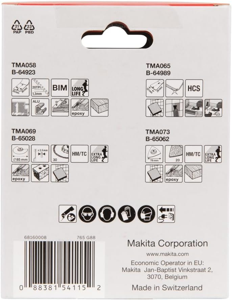 Makita B-67496 Multitool Tile 4 Pieces Set
