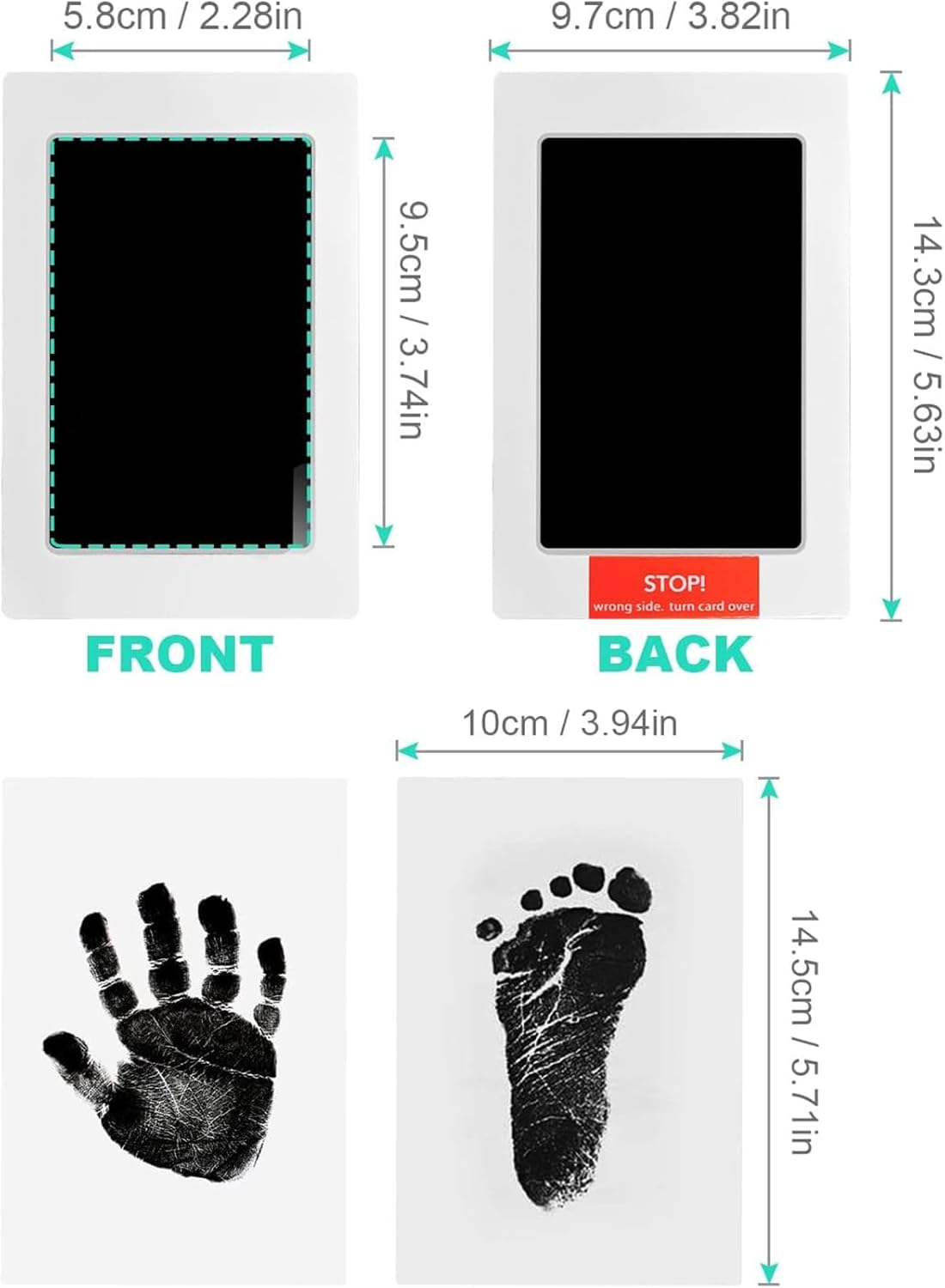 Pacify 3 Pack Baby Hand and Footprint Kit Pet Paw Inkless Print Pads Baby Handprint Kit Clean Touch Ink Pad (3-Black) image number 1