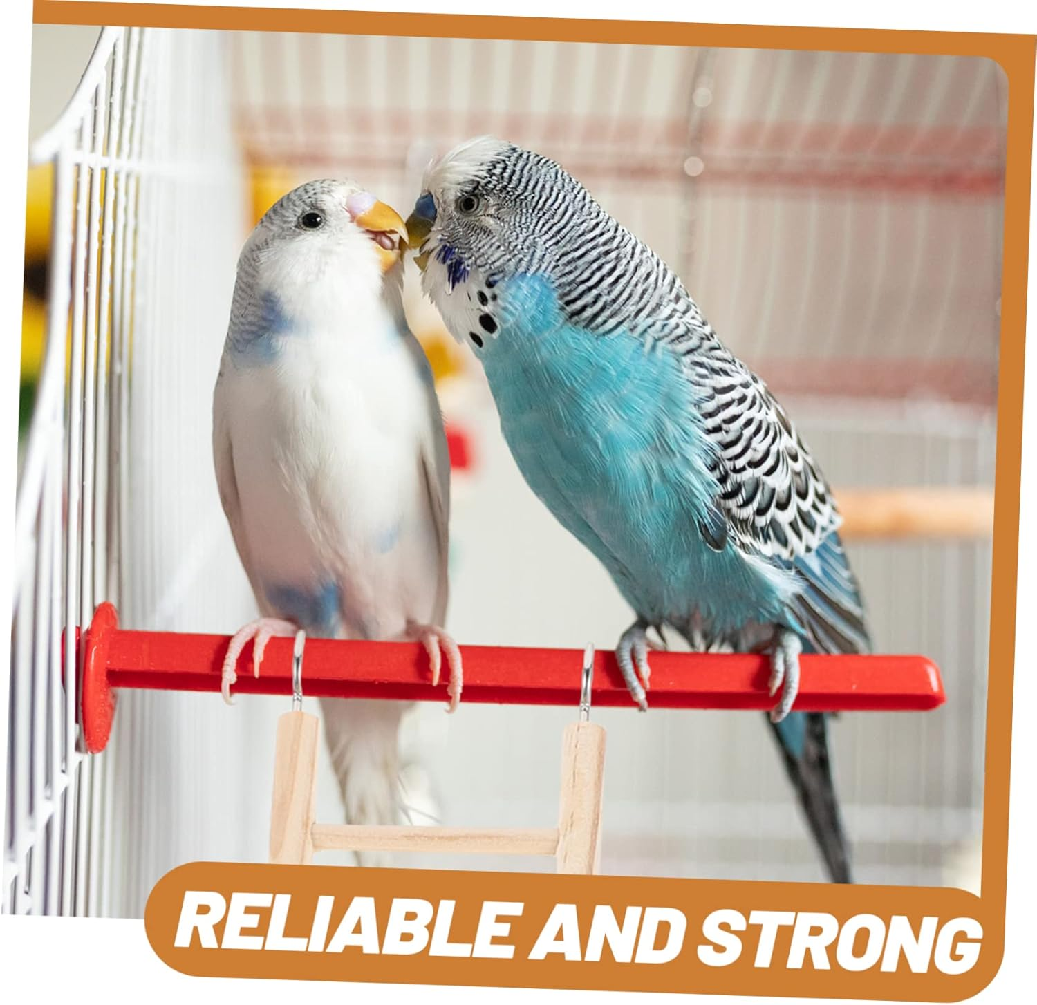 Ibasenice Wooden Parrot Ladder for Cage Hanging and Climbing 14.8 Inch Bird Toy Multiple Steps for Budgerigar and Cockatiel Play image number 5