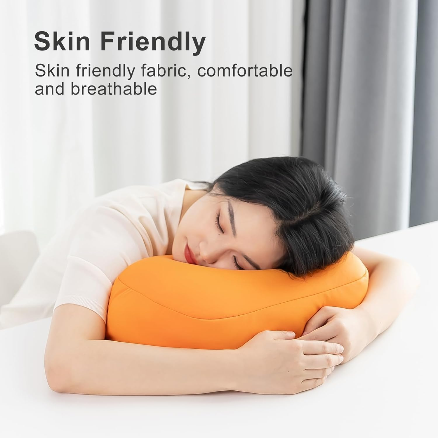 Lap Beanbag Book Stand for Reading, Comfortable Pillow Book Holder for Sofa, Bed, Desk, Hands-Free, Minimize Neck Strain, Gift for Book Lovers, Compatible with Laptop and Tablet (Orange) image number 1