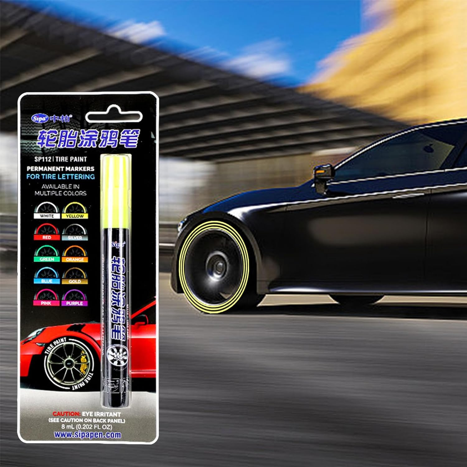 Tire Lettering Paint Pen &ndash; Waterproof Auto Marking Tool, Smooth Ink Touchup Marker | All Place Pen, Permanent Paint Stick for Writing on Tyres Glass Cans Stones Canvas Shoes Outdoor Courtyard Projec image number 4