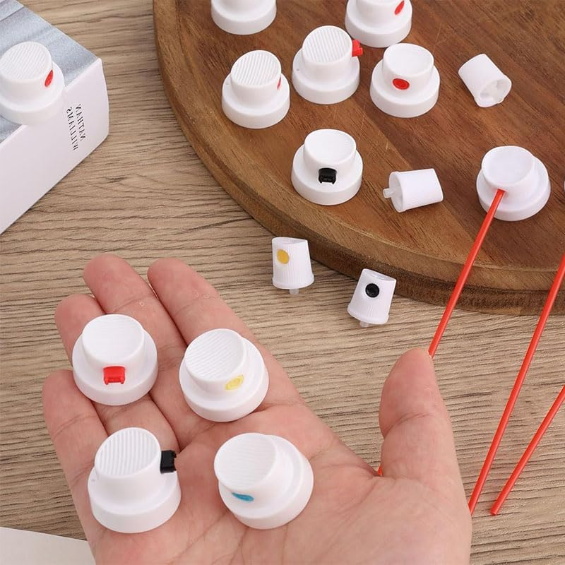 26Pcs Universal Spray Paint Nozzle Caps Set for Female Cans with 0.2" to 7" Tips, Replacement Spray Paint Tips & Adapters for All Cans, DIY & Professional Use image number 4
