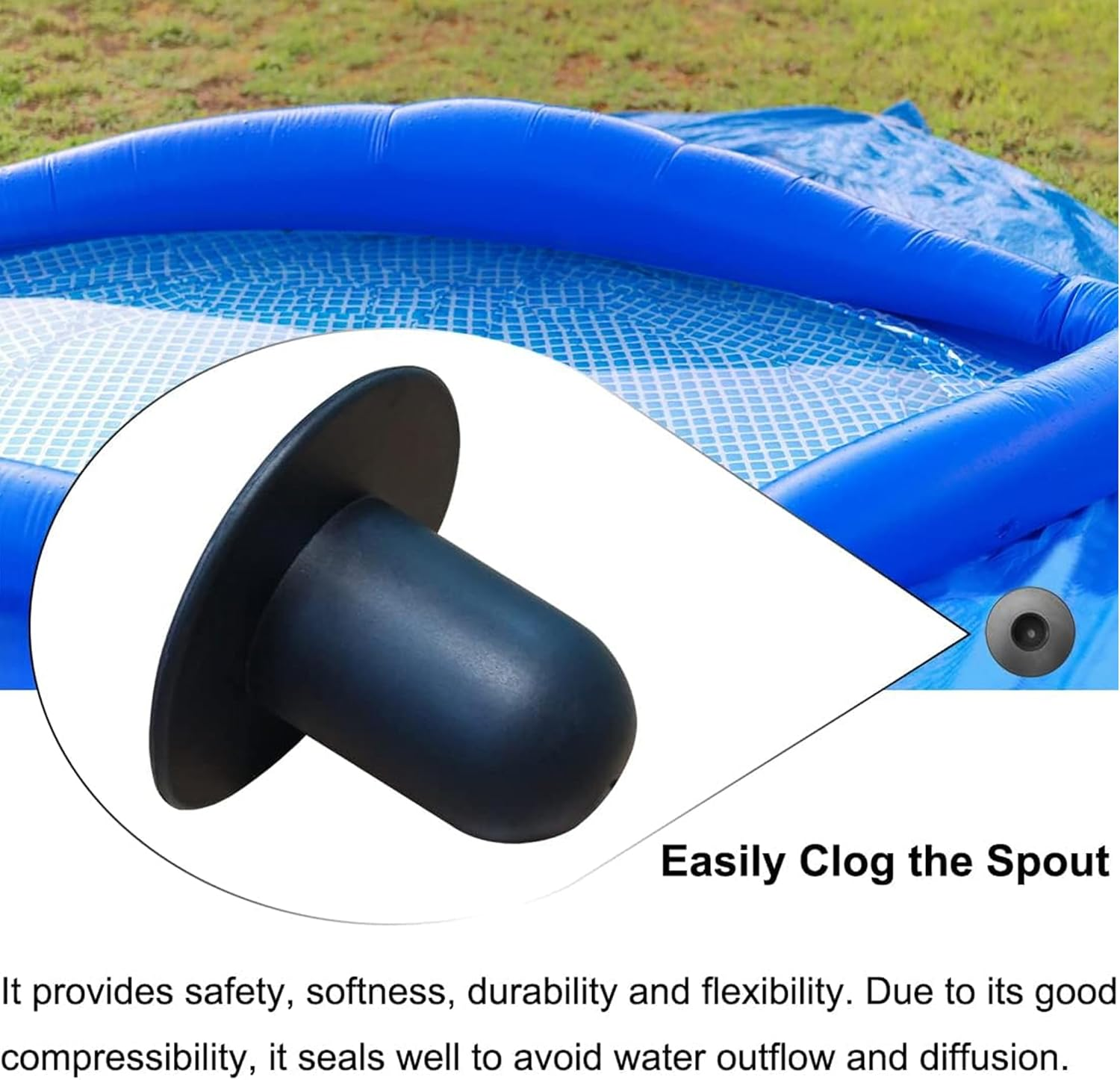 6 PCS Pool Strainer Wall Plugs for above Ground Swimming Pools Stopper Replacement Compatible for Intex & Bestway (Black) - Blue(4 Pcs) image number 7