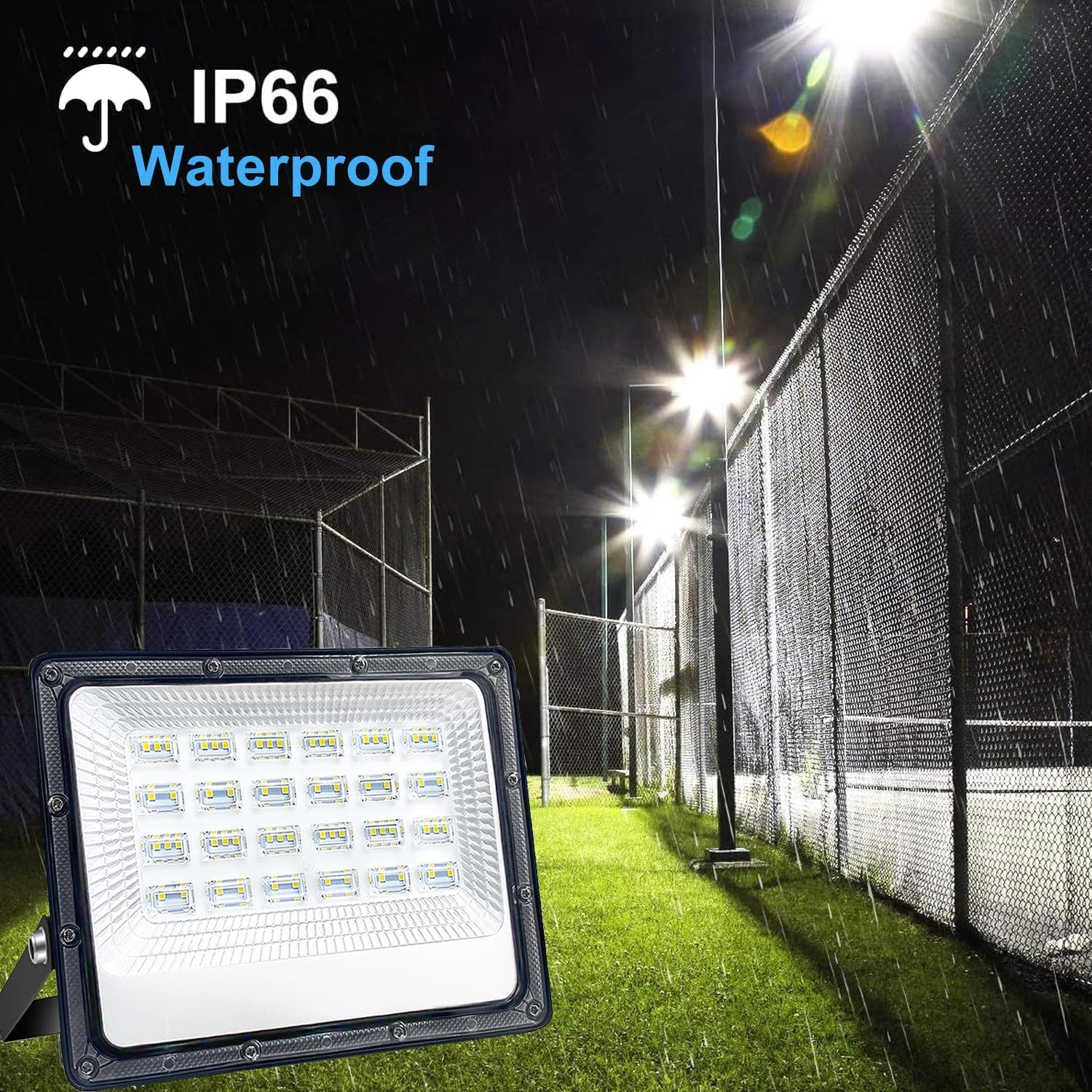 50W LED Flood Lights Outdoor, 5000LM Super Bright outside Floodlights, IP66 Waterproof 6500K Daylight White Security Lights, Plug in Flood Light for Yard Garage Garden Patio image number 1