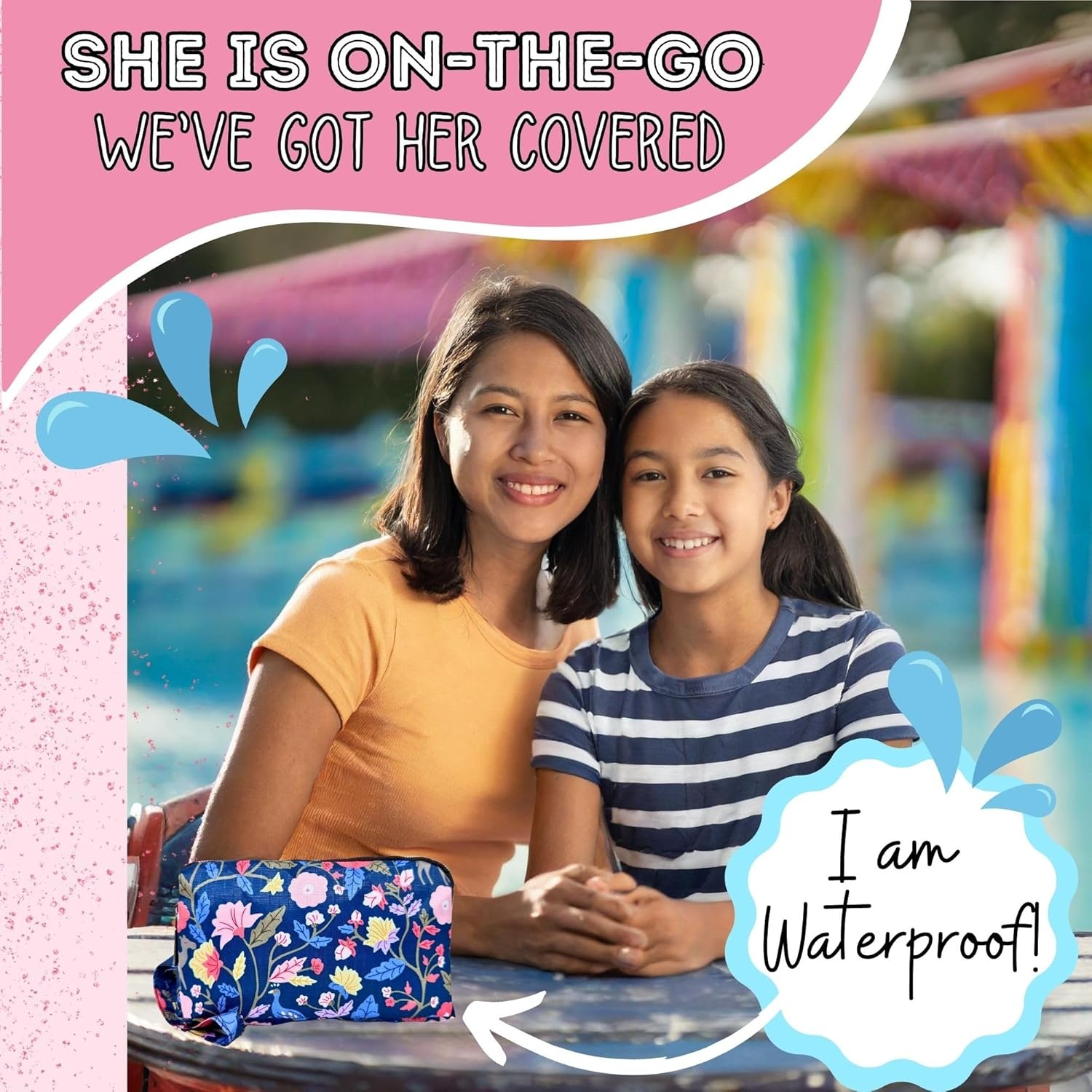 First Period Pal Pack To-Go Kit | 26 Pcs | First Period Kit for Tweens | Teen Period Kit| Discrete Period Bag, Pads, Panty Liners, Period Kits for Tweens 10-12 (Florets) image number 3