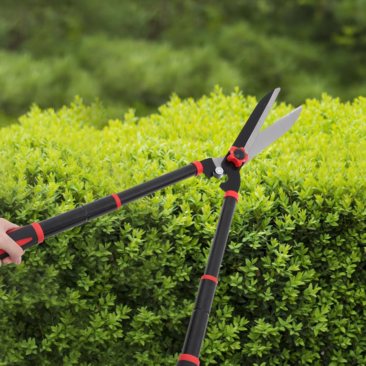 UPKOCH Manual Hedge Trimmer Angle Design Retractable Pruning Shears Gardening Tools for Trimming Shrubs Hedges and Bushes image number 2