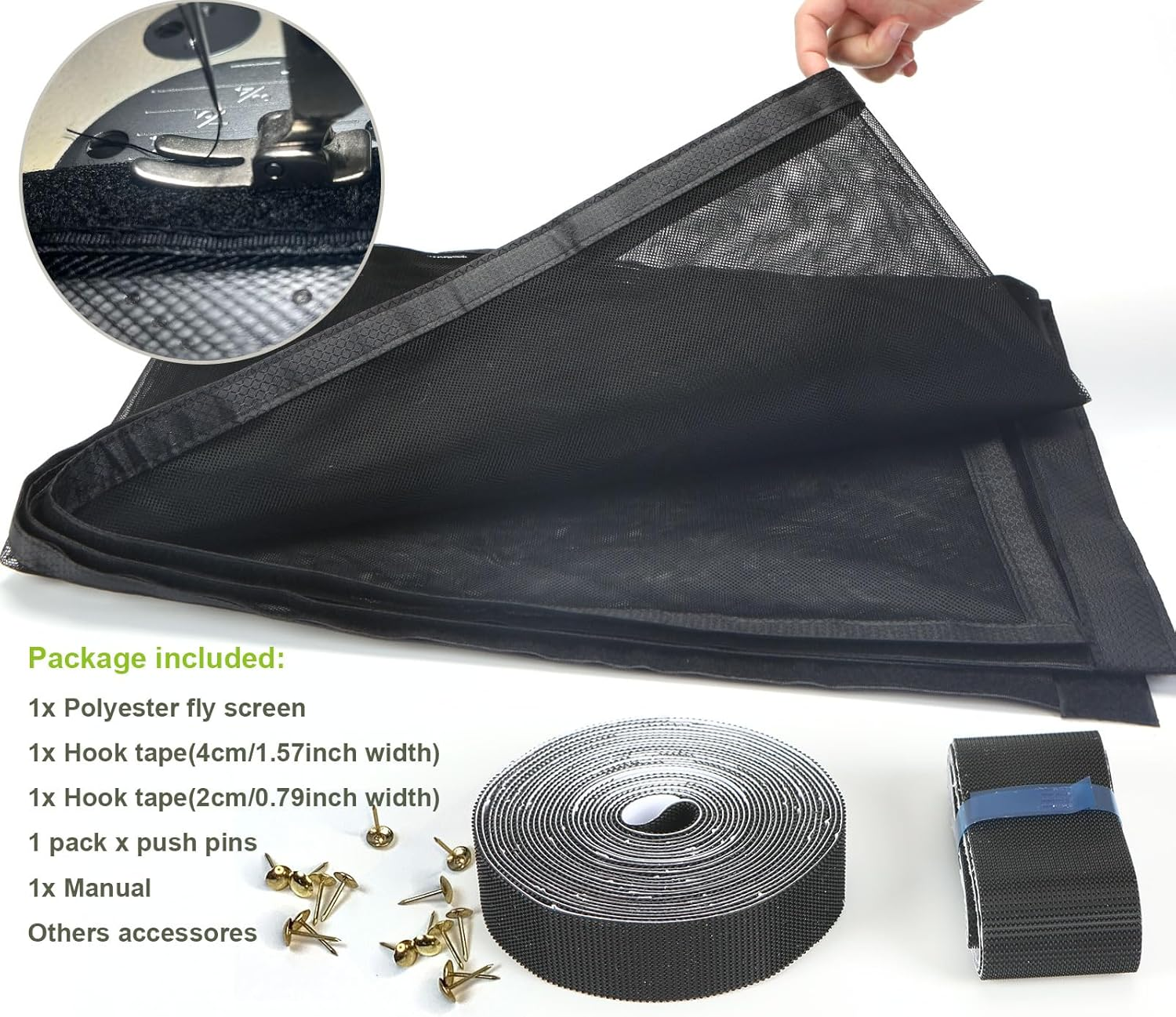 Risareyi Magnetic Fly Screen Balcony Door, 120 X 230 Cm, Black Fly Screen Door, Window, Magnetic Insect Protection Balcony Door, No Drilling with Strong Magnets, Self-Closing for Patio Door, Sliding image number 5