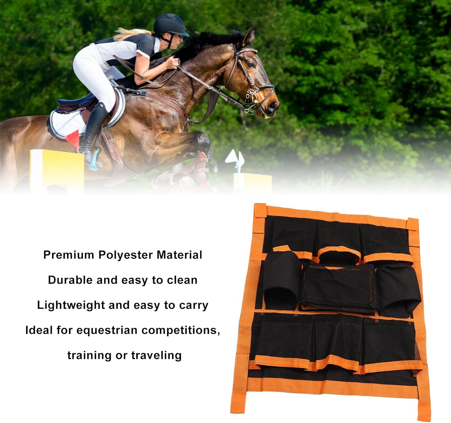 Hanging Tool Bag, Large Capacity Lightweight Portable Horse Stable Tool Pouch, Horse Trailer Hanging Grooming Organizers Bag Horse Trailer Pouch for Equestrian Supplies image number 4