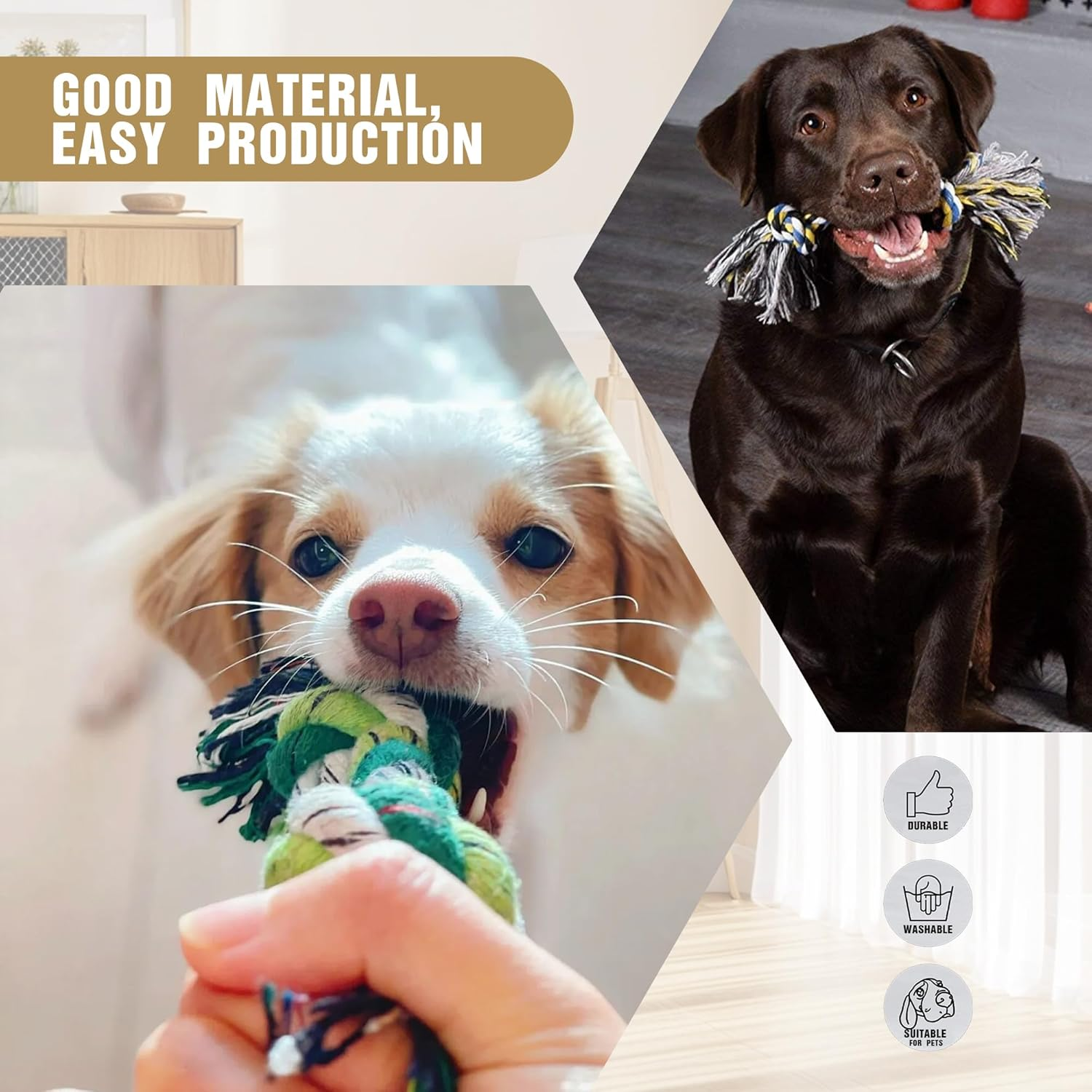 5-Pack Dog Chew Rope Toys, Suitable for Dog Toys That Love to Chew, Strong, Safe and Odorless Knots, Suitable for Medium/Small Dogs and All Pet Toys during Teething Period image number 3