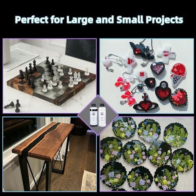 SANAAA Epoxy Resin Black474Ml,Glossy Bubble Free Epoxy Resin,Table Top Epoxy Resin for Arts and Crafts,Casting,Diy,Resin Art,Moulds,Jewellery (237Mlx2) image number 6