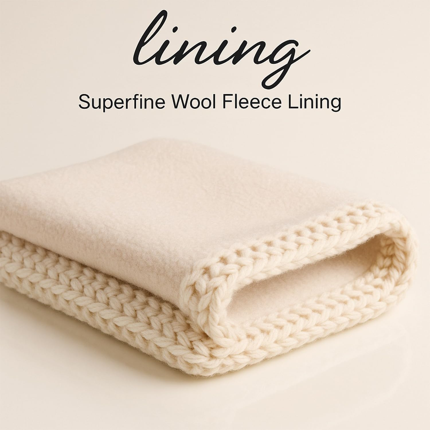 Fengea Winter Headbands for Women Wool 2 Pack, Ear Warmers for Women Headband Knit Thick Fleece Lined, Cold Weather Warm Ear Muffs, Black+Beige image number 1