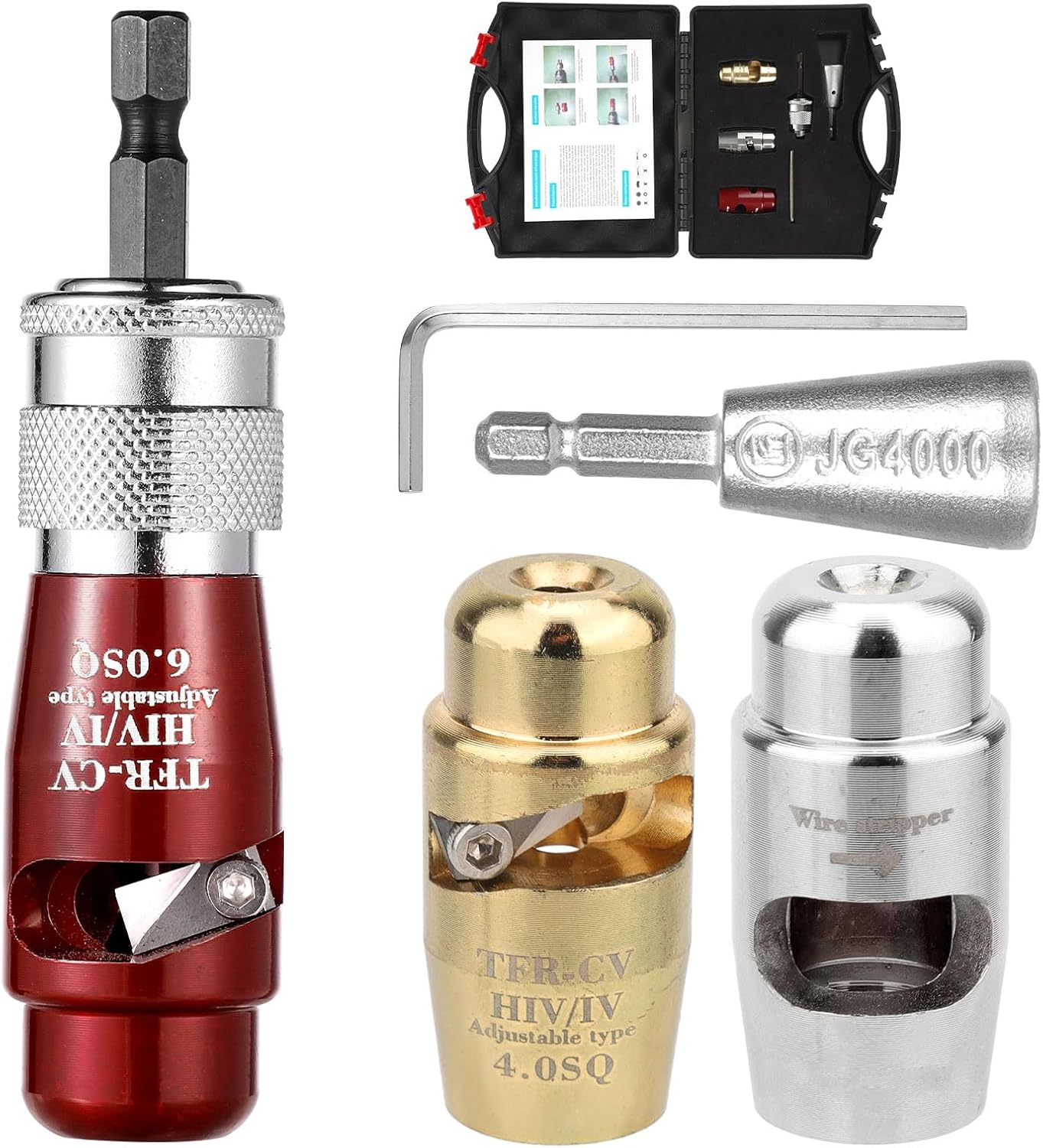 Electric Wire Stripper, 4-In-1 Electrical Wire Stripping and Twisting Tool Best Wire Strippers Wire Stripper Cutter Portable Wire Twist for Drill Fast Wire Stripping image number 5