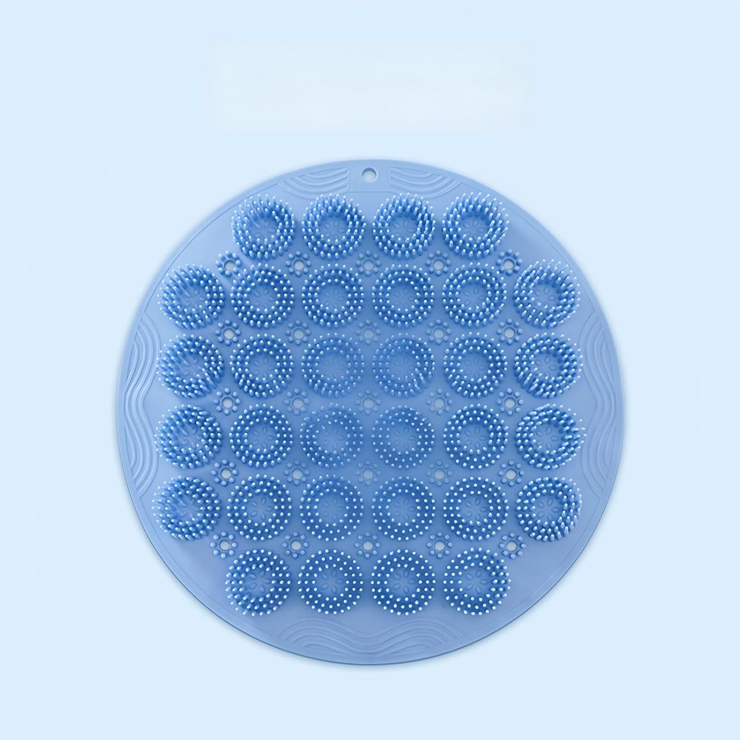 ZENGHUA Shower Foot Scrubber Mat with Non-Slip Suction Cups, Shower Foot and Back Scrubber Mat, Upgrade Wall Mounted Foot Back Cleaning Pad Back Washer, Exfoliating Bath Wash Silicone Pad (Blue)