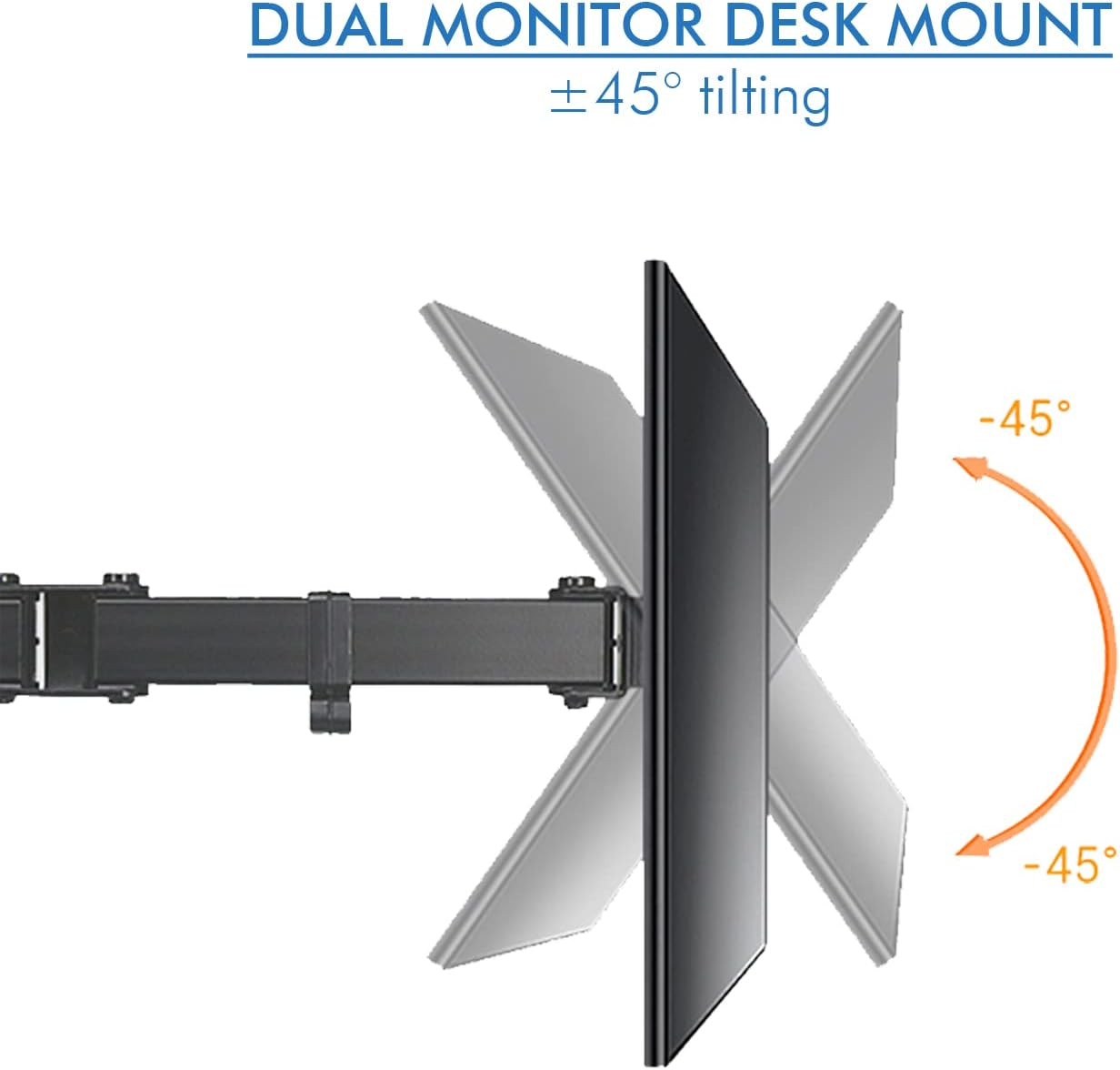 Dual Monitor Stand, Dual Monitor Arm HD LED TV Freestanding Mount Holder 2 Arm Display Bracket 8KG image number 6