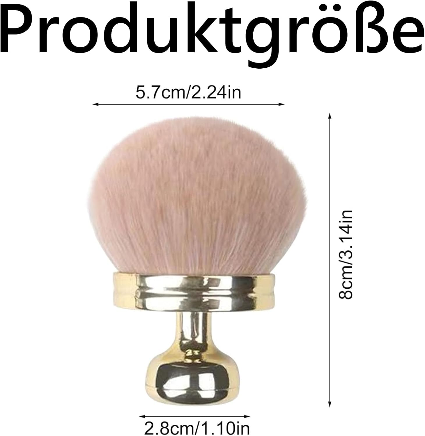 Kabuki Brush, Self-Tanning Brush, Powder Brush, Large Powder Brush, Golden Brush for Flawless Make-Up, Ideal for Face and Body, Perfect for Travel and Home, Perfect Gift for Women image number 1