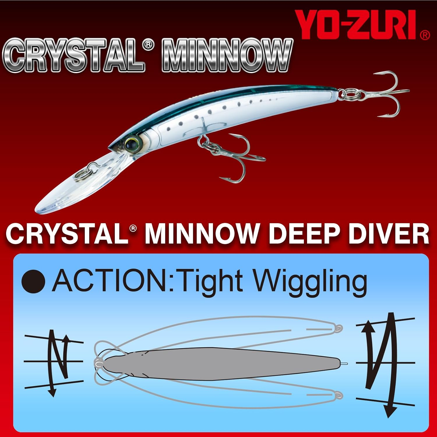 Yo-Zuri Crystal Minnow Deep Diver (F) Fishing Tackle Sea Fishing Freshwater Sea Bass image number 3