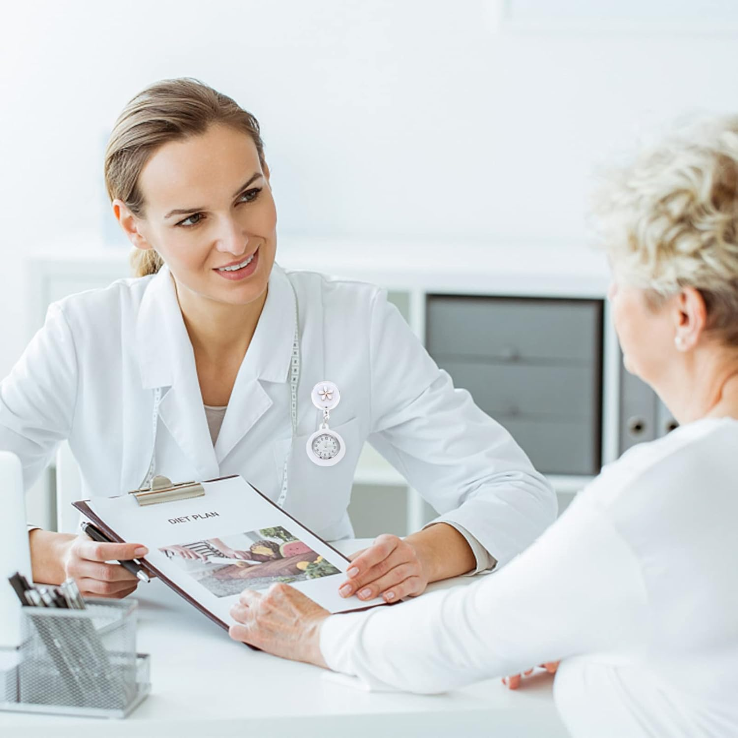 Gatuida Decorative Fob Watch with Glow in the Dark Feature - Stylish Hanging Pocket Watch for Nurses, Ideal Birthday for Women image number 6