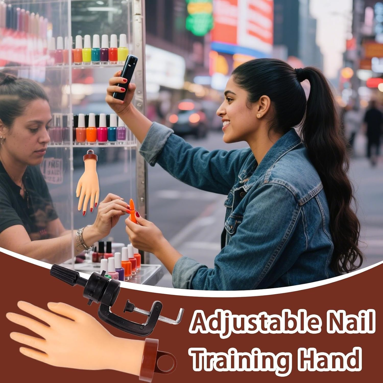 TQEBWUS Nail Practice Hand | Flexible Manicure Training Hand Nail Practice | Manicure Training Realistic Model for Beauty Salon Artists Teaching Beginners image number 4