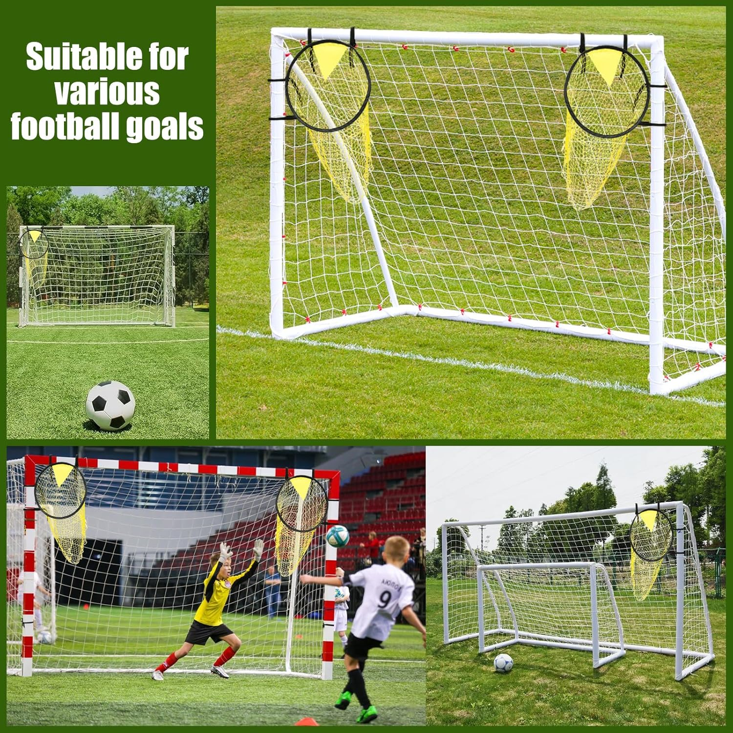 Top Bins Soccer Target Goal, Foldable Football Target Net, Easy to Attach and Detach to the Goal,Portable Football Training Net, Outdoor Football Throwing Target for Football Training Practice image number 1