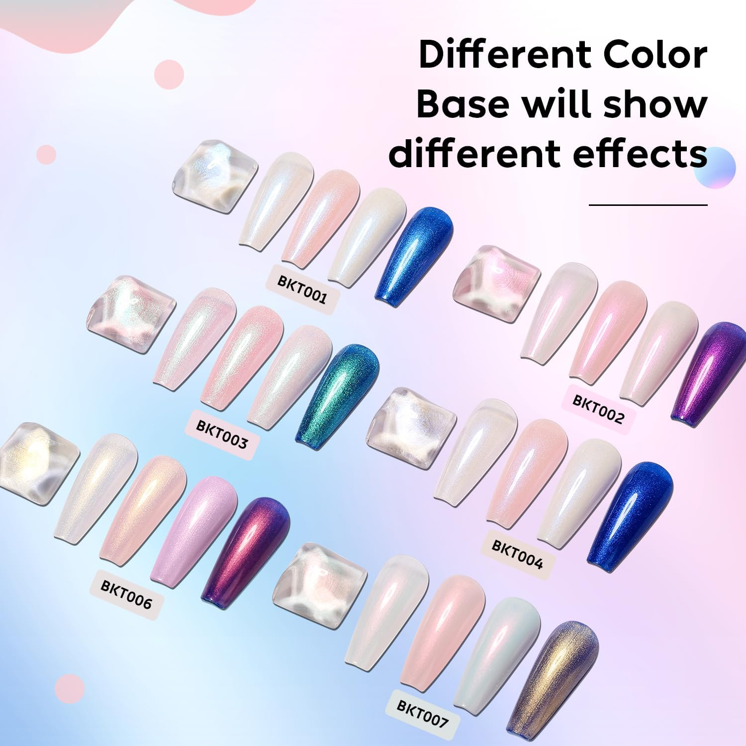 AIMEILI Hema Free Gel Nail Polish Pearl Top Coat 6 Color Set, Cruelty Free, Vegan, 2 in 1 Pearlescent Glitter Glossy Shiny No Wipe Gel Top Coat image number 3