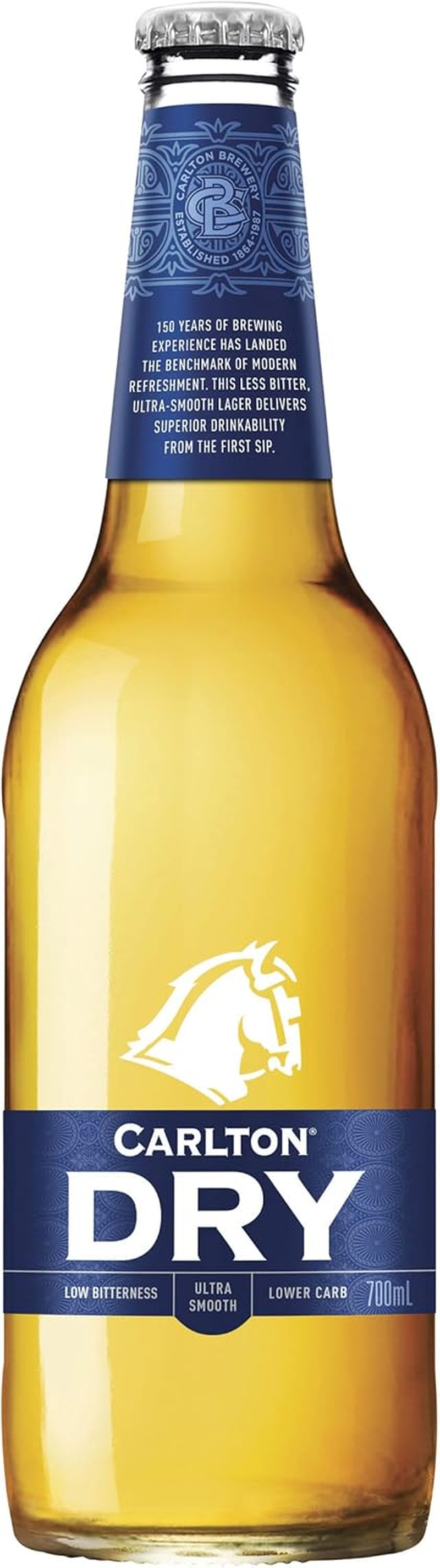 Carlton Dry, Low Carb & Full Strength Beer, Crisp & Refreshing Finish, Classic Australian Lager, 4.5% ABV, 700Ml (Case of 12 Long Neck Bottles) image number 3