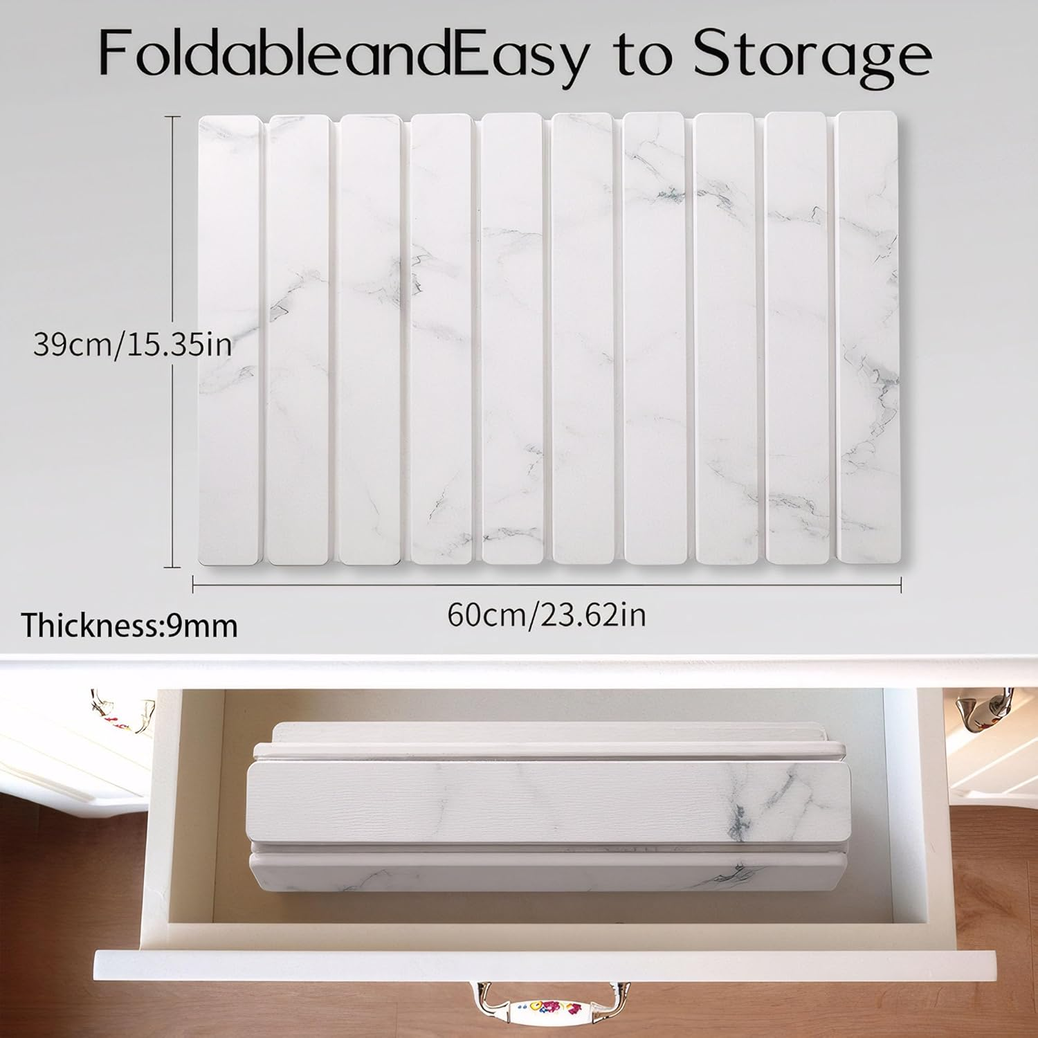 Kitchen Counter Stone Dish Drying Mat Foldable Absorbent Quick Dry Heat-Resistant Diatomite Pad (Grey) image number 1