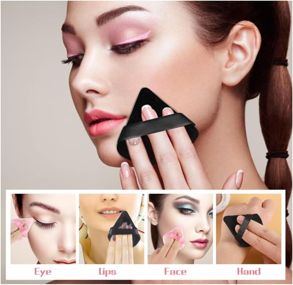 Makeup Blenders Sponges and Triangle Powder Puff Set - Wedge Shaped Blender, Beauty Makeup Tool, Reusable for Loose Powder and Cosmetic Foundation image number 1
