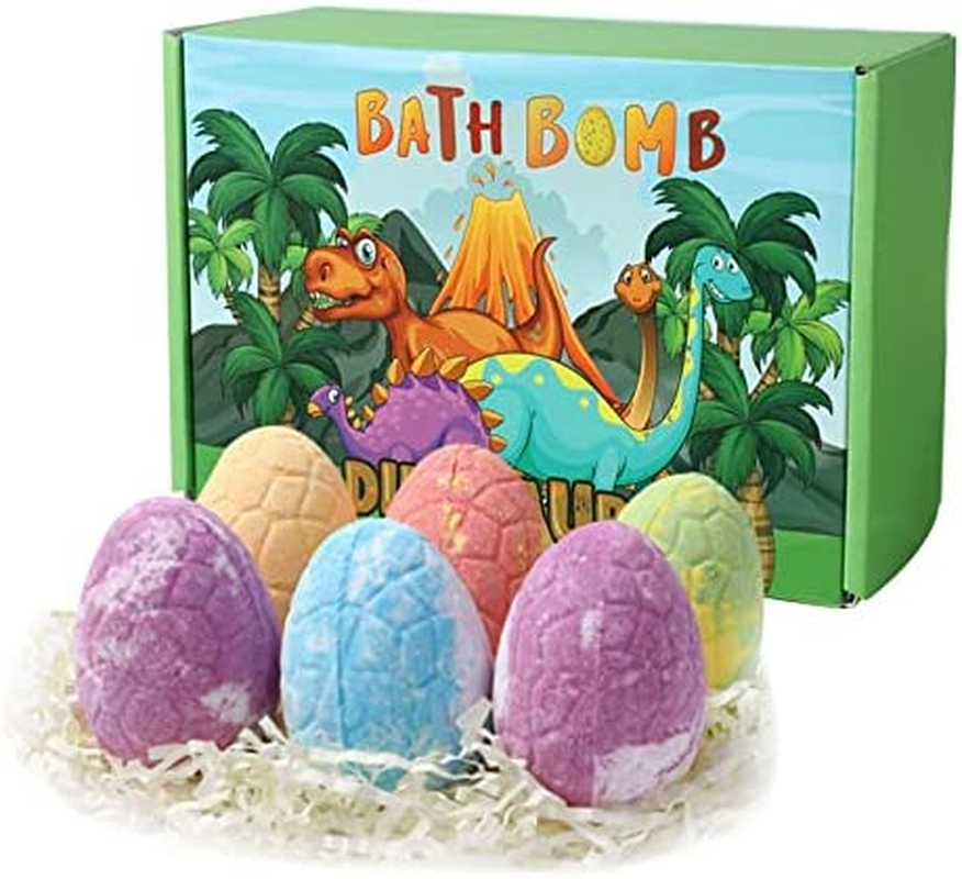 (6 Pack) Big Dino Bath Bombs with Surprise Toys - Best Giftset - Dinosaur Egg Shaped, Party Set for Bubble Bath, Bath Fizzes with Bath Salt, Gift Hamper for Kids, Women, Men, Parents. Handmade Bathbomb image number 3