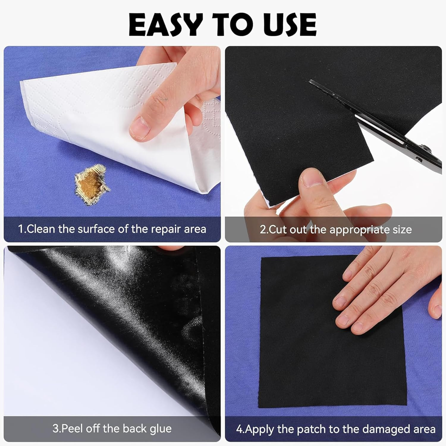 12 Sheets Repair Patches for down Jackets,Nylon Repair Patch,Self Adhesive Patch Waterproof Repair Patches,Large Area No-Sew Iron on Fabric Stickers,Punching Jacket Repair Self Adhesive Stickers image number 3